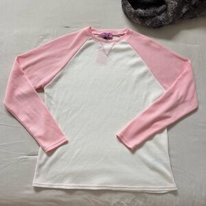 Oversized Waffle Long Sleeve Top